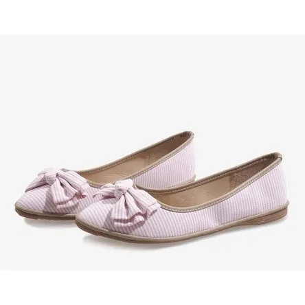 Roze ballerina's met strik SK40