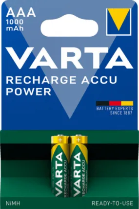 VARTA NIMH OPLAADBAAR R03  AAA MICRO 1000MA BLISTER A 2 STUKS